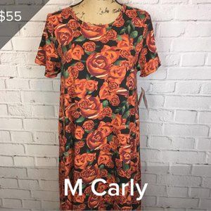 Red Roses on Black Carly Swing Dress with Roses by LuLaRoe - Size Medium